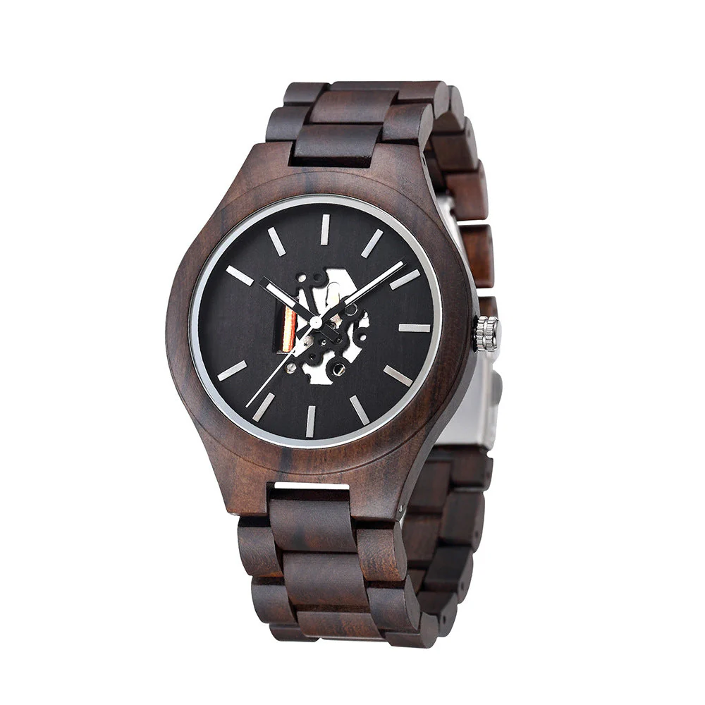 Noah Wooden Skeleton Dial Analog Wristwatch | Solid Wristwatch - Image 18