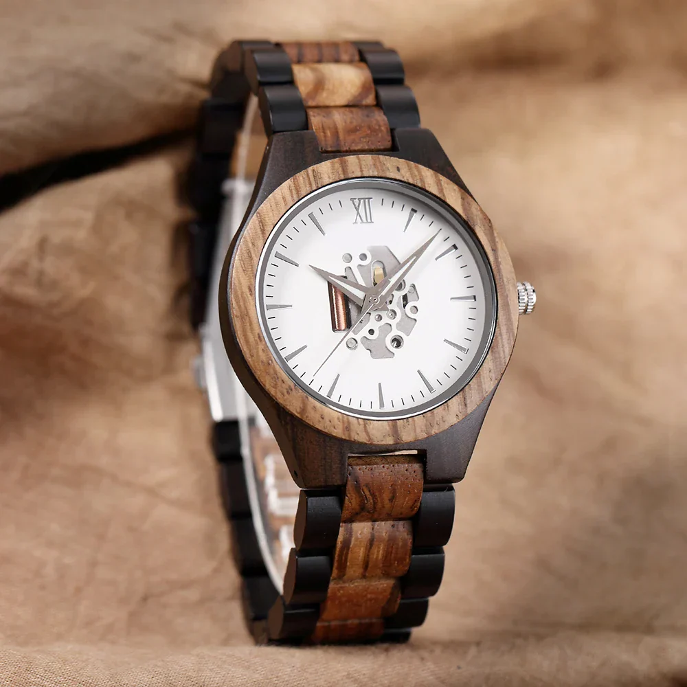 Noah Wooden Skeleton Dial Analog Wristwatch | Solid Wristwatch - Image 21