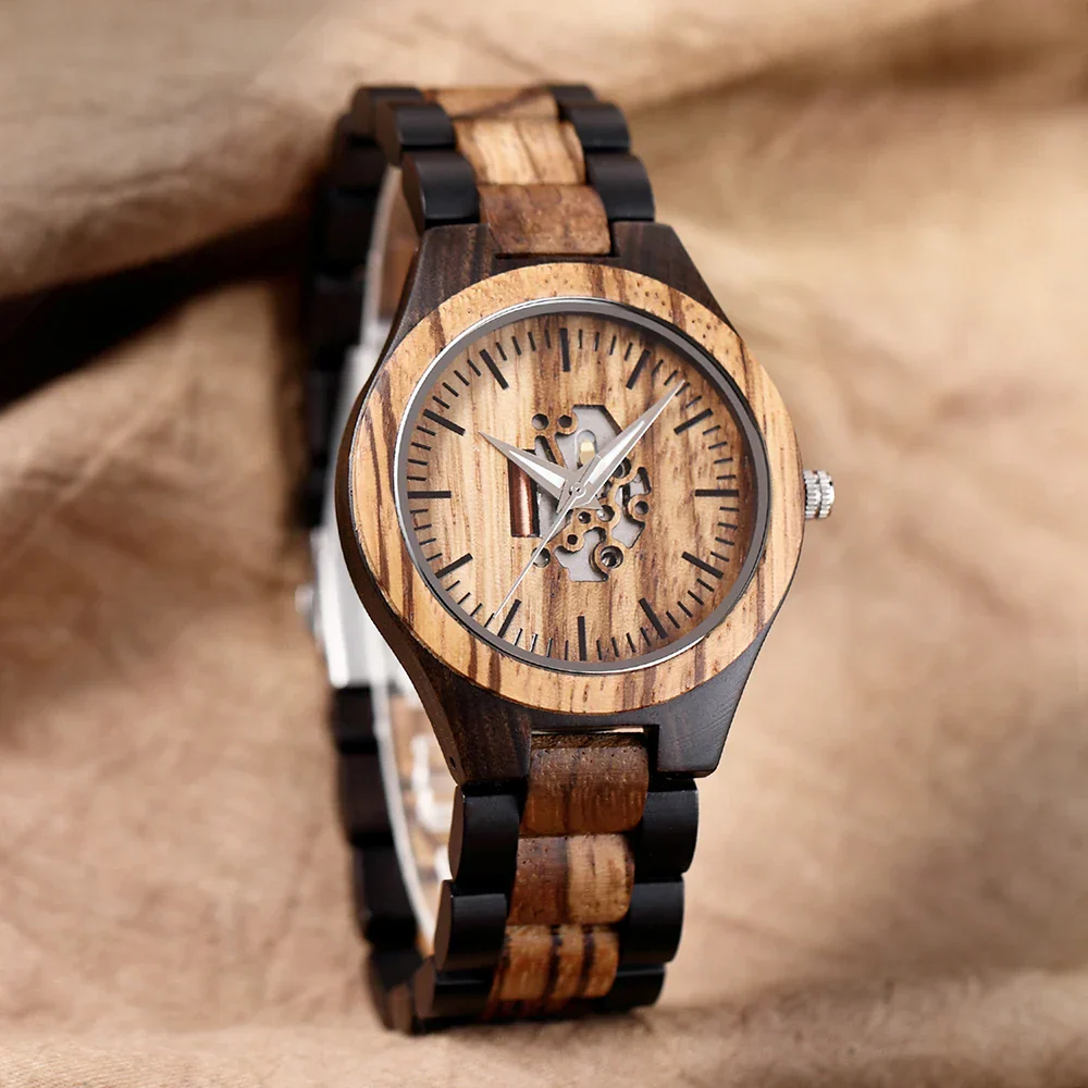 Noah Wooden Skeleton Dial Analog Wristwatch | Solid Wristwatch - Image 22