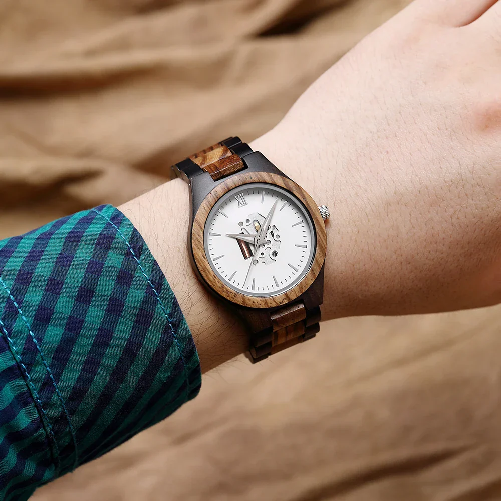 Noah Wooden Skeleton Dial Analog Wristwatch | Solid Wristwatch - Image 23