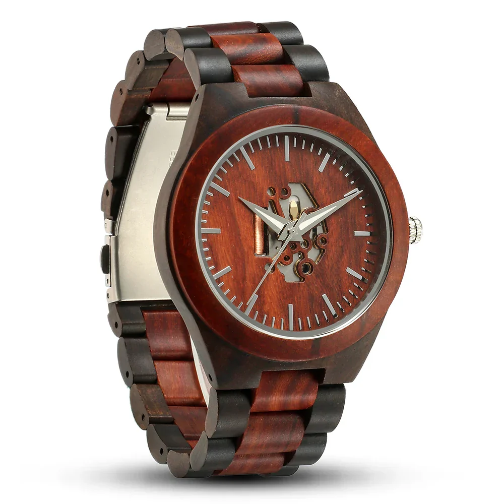 Noah Wooden Skeleton Dial Analog Wristwatch | Solid Wristwatch - Image 4
