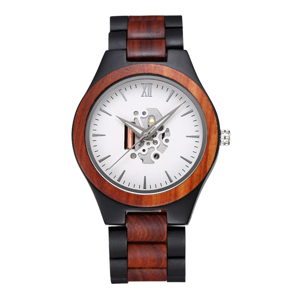 Noah Wooden Skeleton Dial Analog Wristwatch | Solid Wristwatch - Image 6