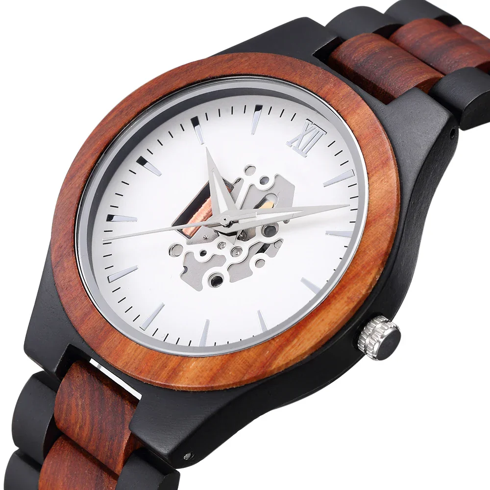 Noah Wooden Skeleton Dial Analog Wristwatch | Solid Wristwatch - Image 7