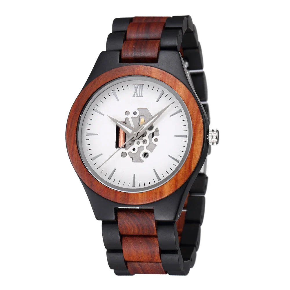 Noah Wooden Skeleton Dial Analog Wristwatch | Solid Wristwatch - Image 8