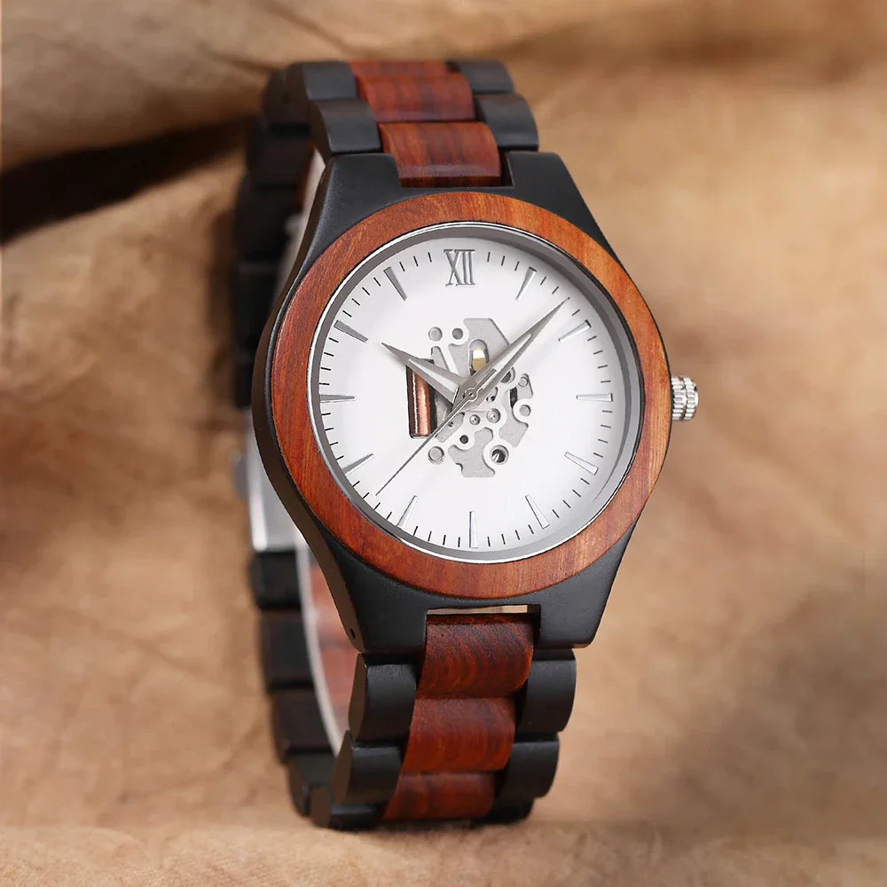 Noah Wooden Skeleton Dial Analog Wristwatch | Solid Wristwatch - Image 9