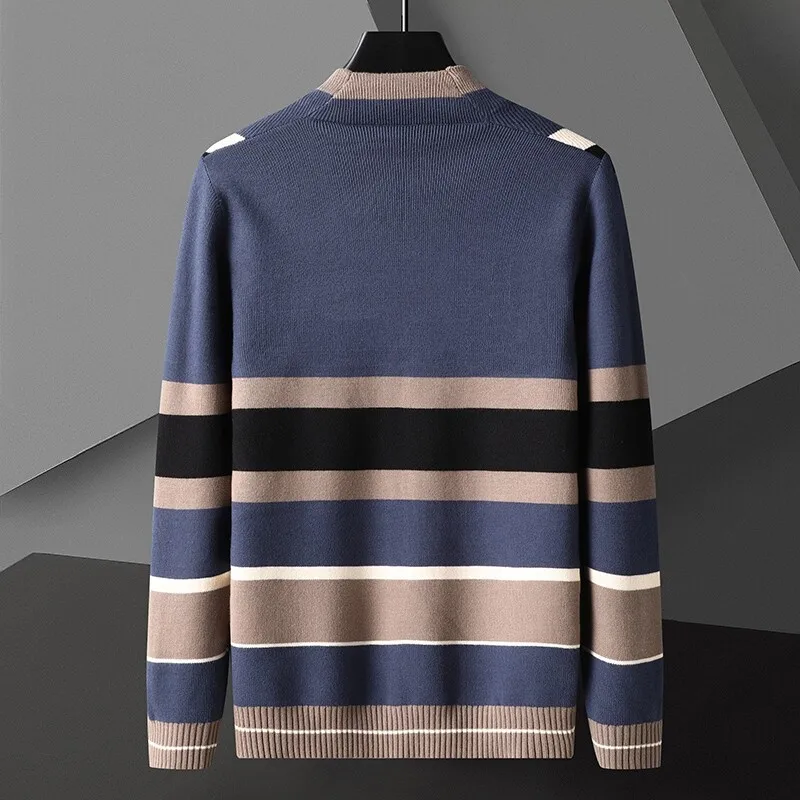 Noah Relaxed Fit Cardigan | Striped V-Neck Cardigan - Image 3