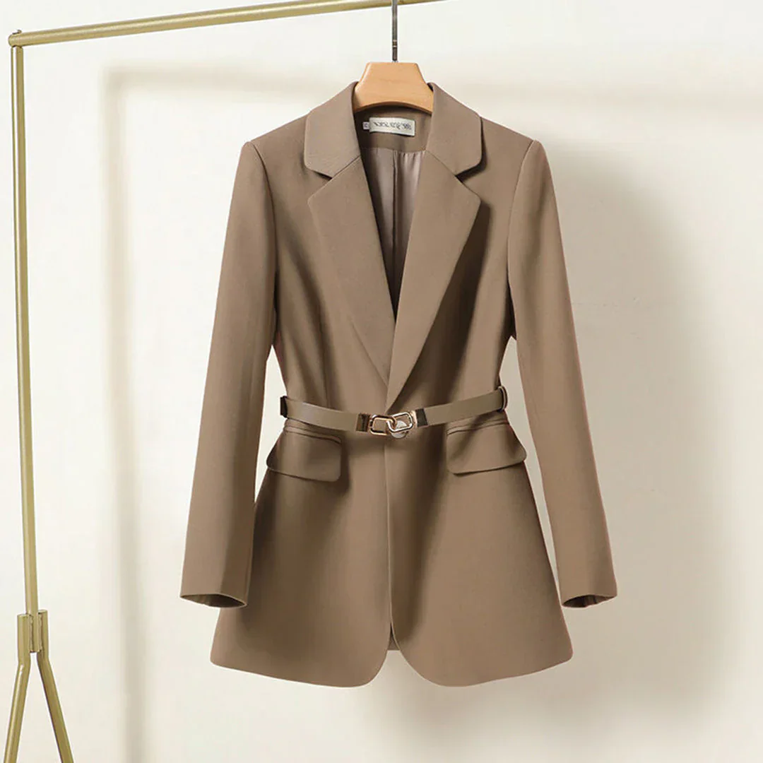 Nola - Elegant long blazer with belt for women - Image 5