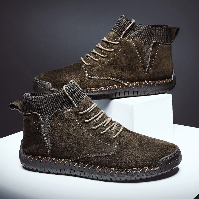 Oliver Ankle-Length High-Top Sneakers | Lace-Up Ribbed Cuff Sneakers - Image 10