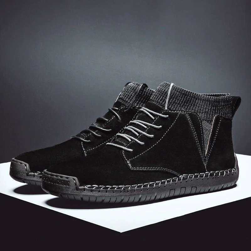 Oliver Ankle-Length High-Top Sneakers | Lace-Up Ribbed Cuff Sneakers - Image 11