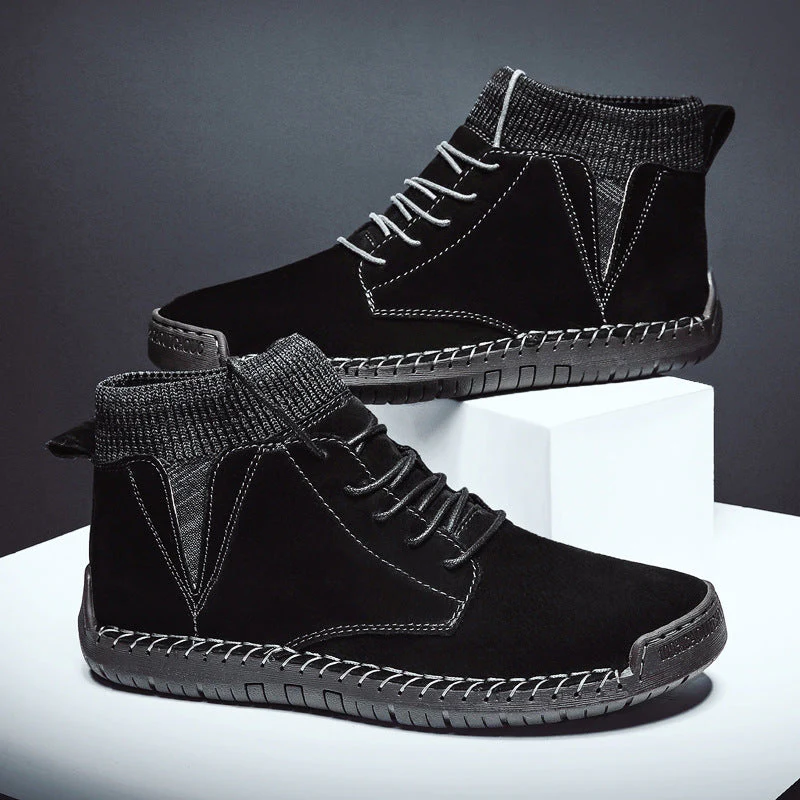 Oliver Ankle-Length High-Top Sneakers | Lace-Up Ribbed Cuff Sneakers - Image 12