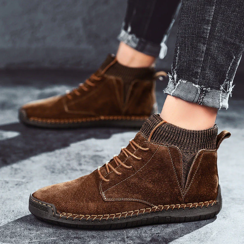 Oliver Ankle-Length High-Top Sneakers | Lace-Up Ribbed Cuff Sneakers - Image 3