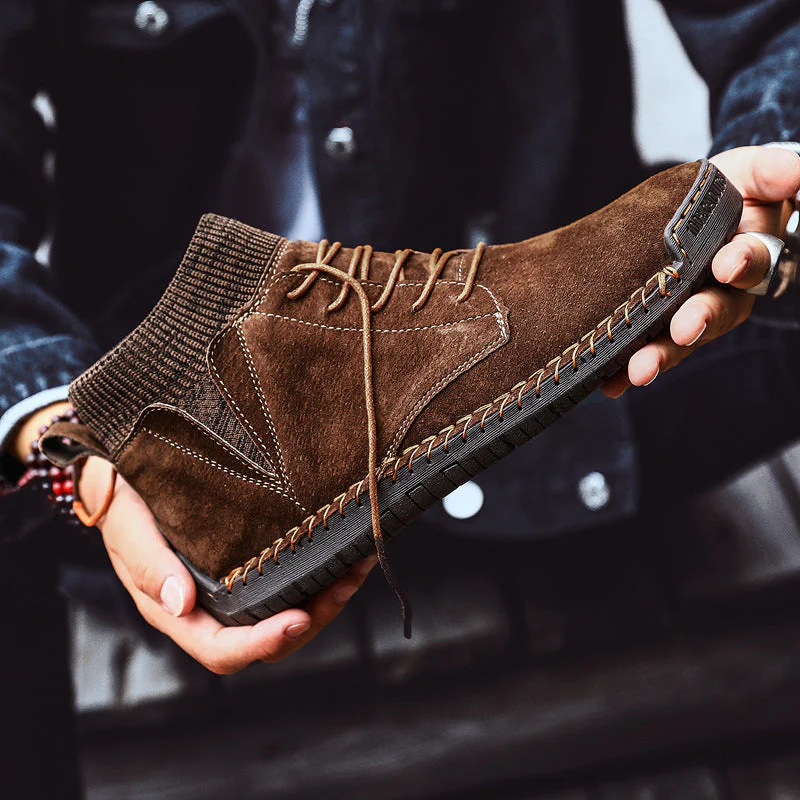 Oliver Ankle-Length High-Top Sneakers | Lace-Up Ribbed Cuff Sneakers - Image 4