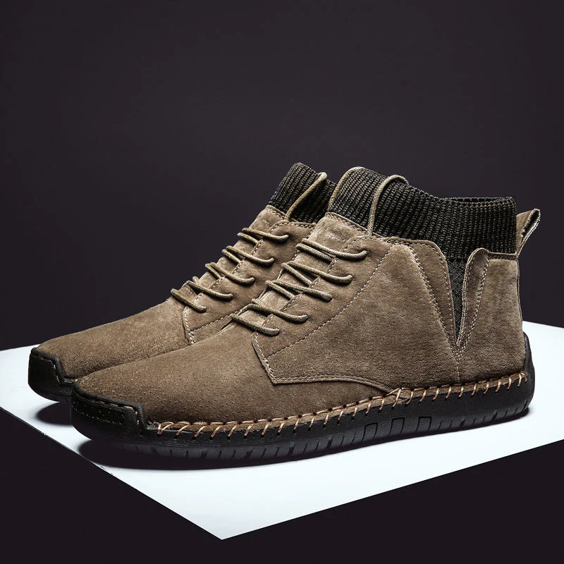 Oliver Ankle-Length High-Top Sneakers | Lace-Up Ribbed Cuff Sneakers - Image 6