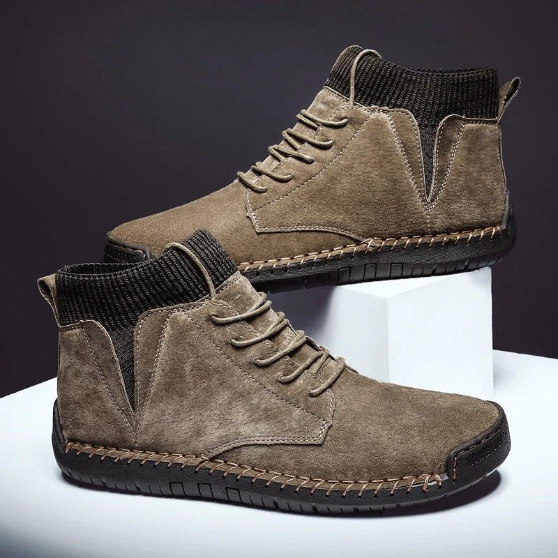 Oliver Ankle-Length High-Top Sneakers | Lace-Up Ribbed Cuff Sneakers - Image 7