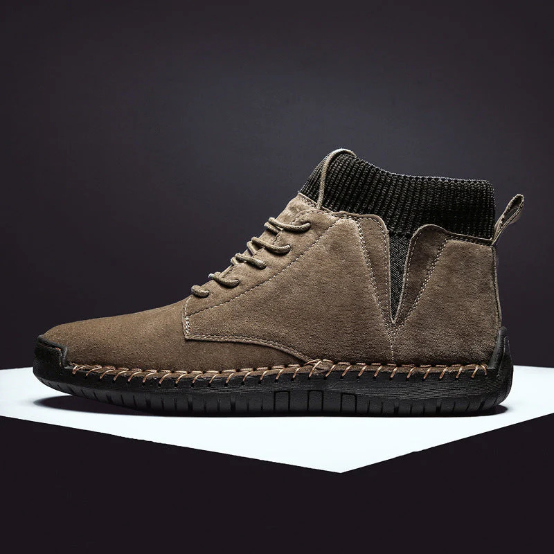 Oliver Ankle-Length High-Top Sneakers | Lace-Up Ribbed Cuff Sneakers - Image 8