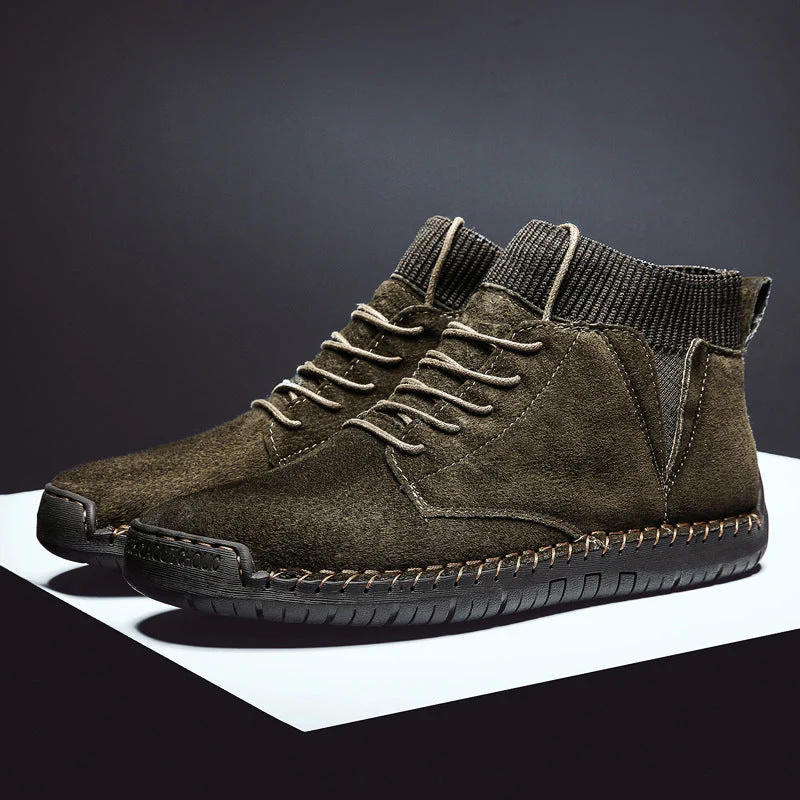 Oliver Ankle-Length High-Top Sneakers | Lace-Up Ribbed Cuff Sneakers - Image 9