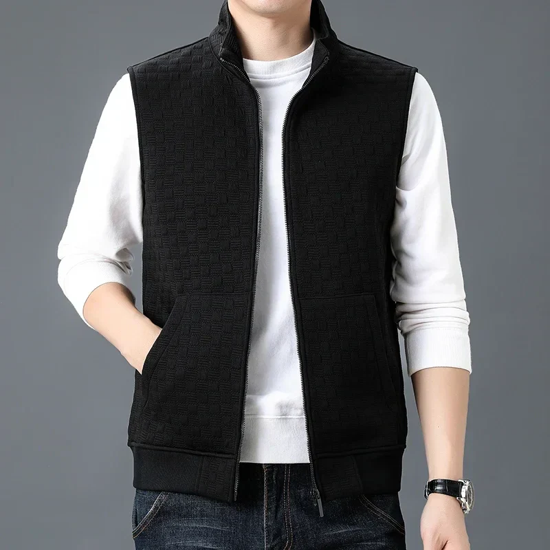 Oliver Regular Fit Vest | Stand Collar Zipper Pockets Vest - Image 4