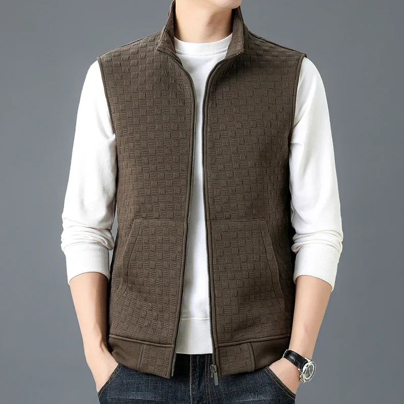 Oliver Regular Fit Vest | Stand Collar Zipper Pockets Vest - Image 6