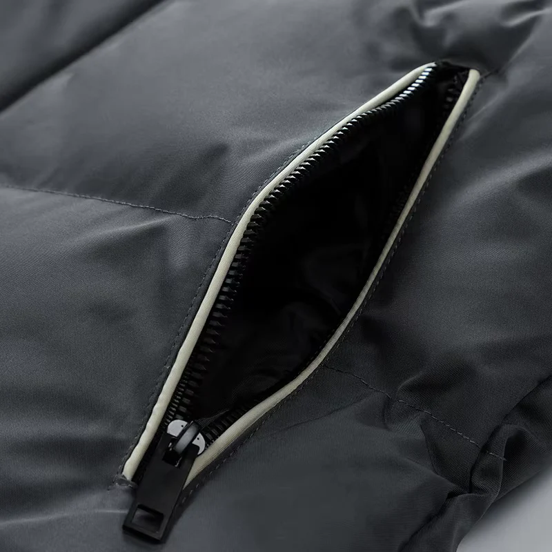 Oliver Hooded Puffer Coat | Quilted Striped Sleeves Zip Pockets Coat - Image 9