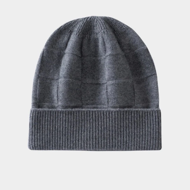 Oliver Quilted Beanie | Ribbed Check Head Coverage Beanie - Image 3