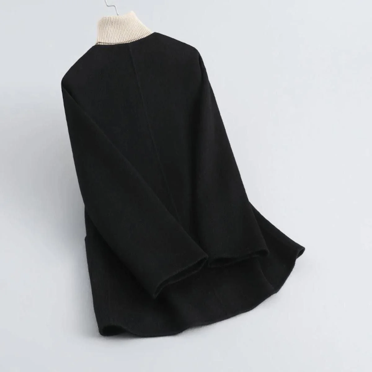 Olivia Draped Cape Coat | Toggle Closure Hip-Length Coat - Image 4