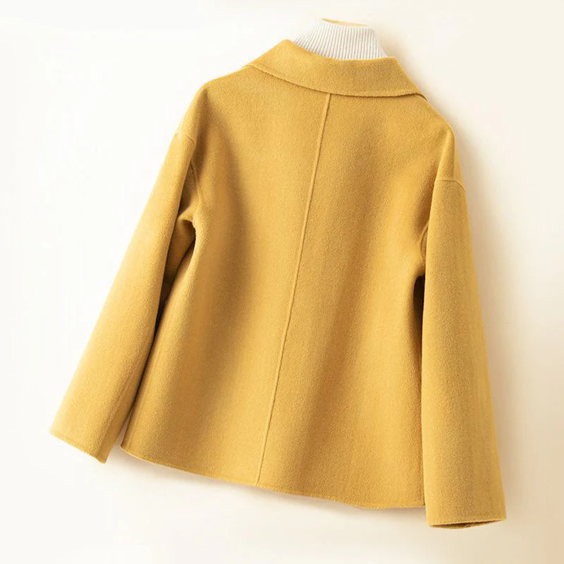 Olivia Relaxed Fit Coat | Rounded Collar Button Front Coat - Image 5