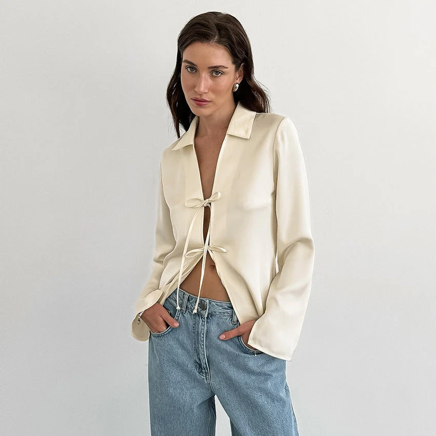 Onni | Satin blouse for beautiful women - Image 4