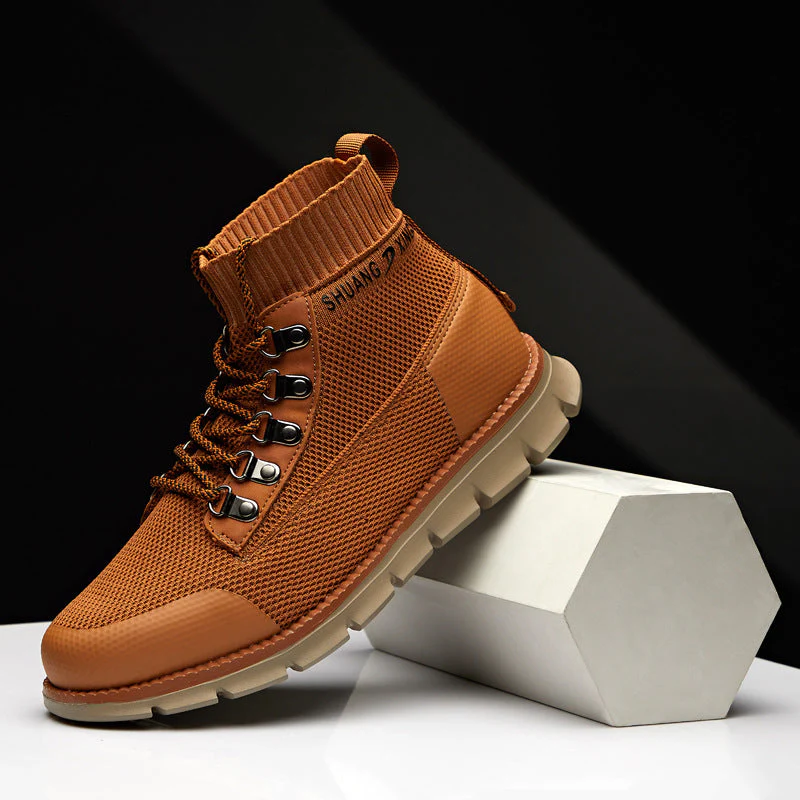 Oscar Ankle-Length Combat Boots | Chunky Sole Mesh Combat Boots - Image 2