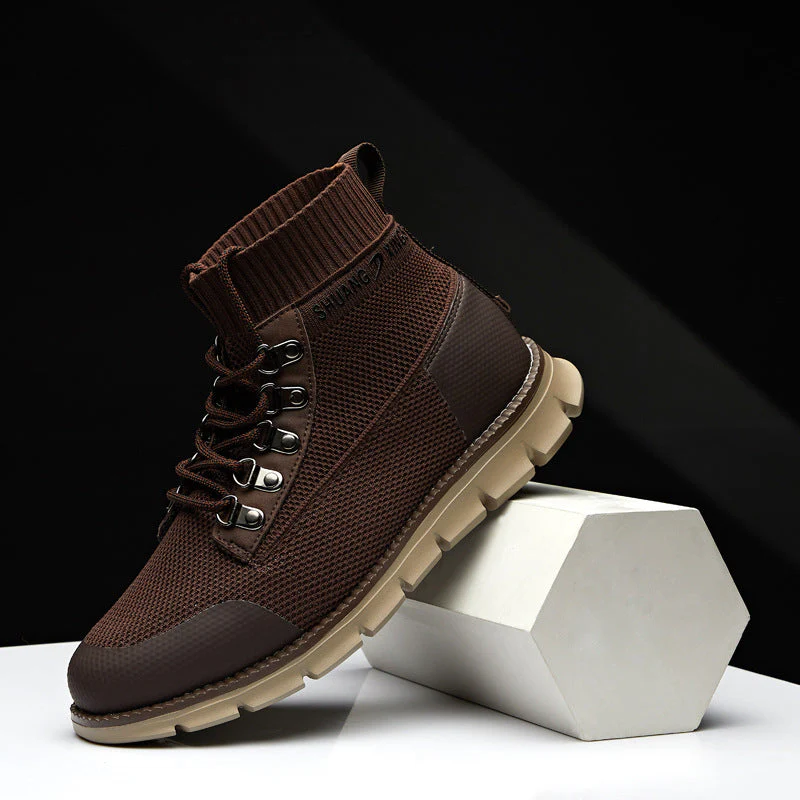 Oscar Ankle-Length Combat Boots | Chunky Sole Mesh Combat Boots - Image 4