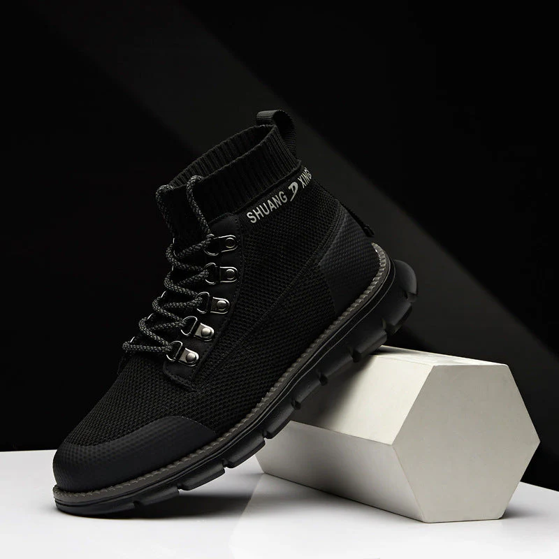 Oscar Ankle-Length Combat Boots | Chunky Sole Mesh Combat Boots - Image 6