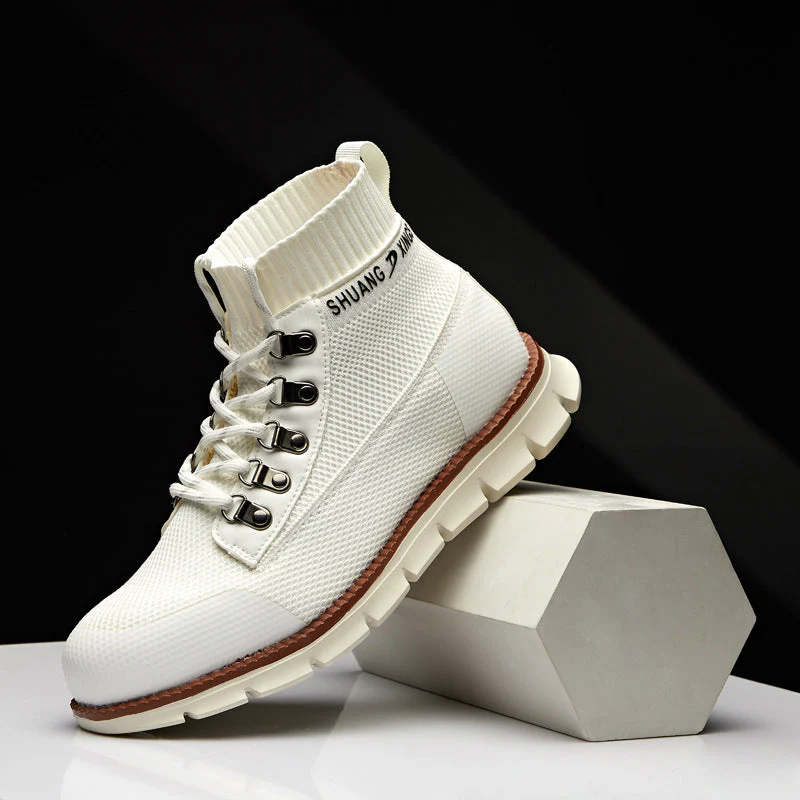 Oscar Ankle-Length Combat Boots | Chunky Sole Mesh Combat Boots - Image 8