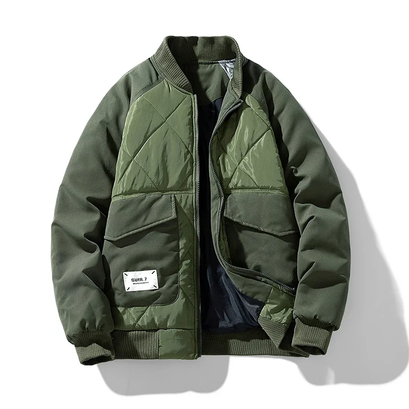 Oscar Quilted Relaxed Fit Bomber Jacket | Ribbed Collar Zip Front Bomber Jacket - Image 3