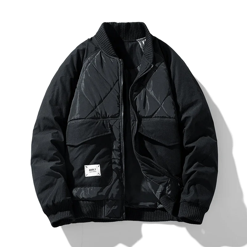 Oscar Quilted Relaxed Fit Bomber Jacket | Ribbed Collar Zip Front Bomber Jacket - Image 5
