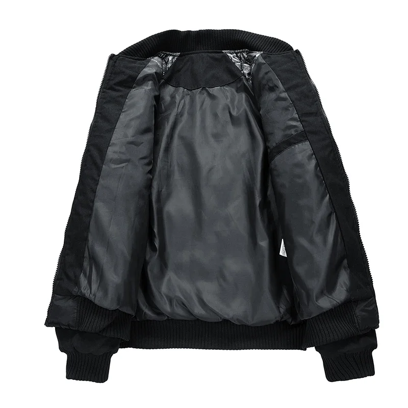 Oscar Quilted Relaxed Fit Bomber Jacket | Ribbed Collar Zip Front Bomber Jacket - Image 7