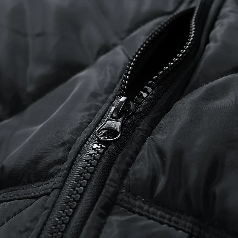 Oscar Quilted Relaxed Fit Bomber Jacket | Ribbed Collar Zip Front Bomber Jacket - Image 8