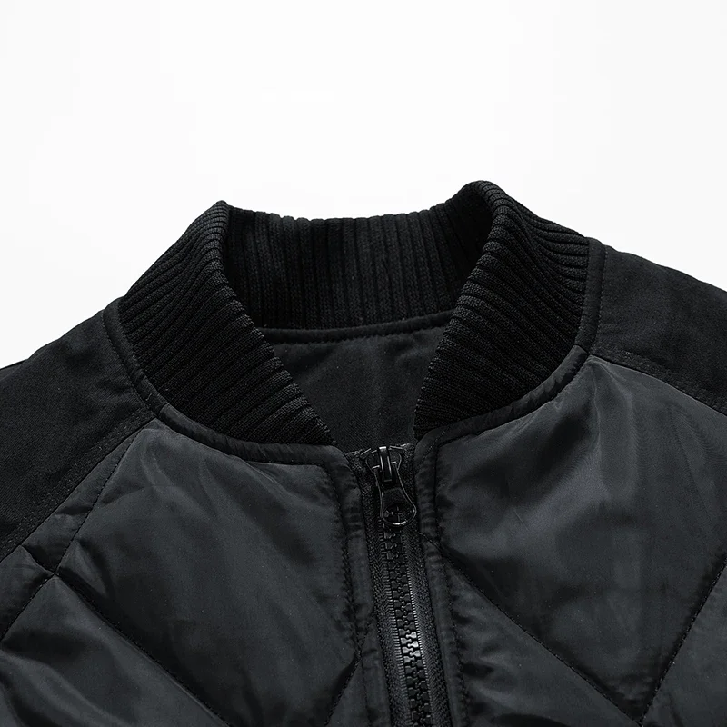 Oscar Quilted Relaxed Fit Bomber Jacket | Ribbed Collar Zip Front Bomber Jacket - Image 9