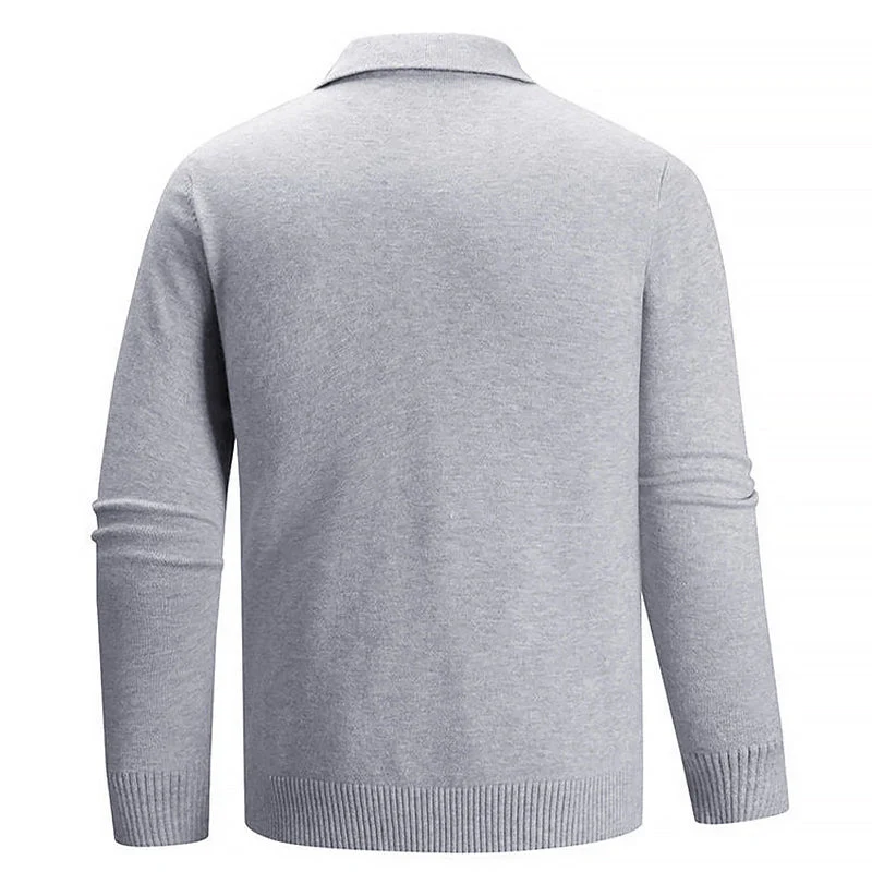 Oscar Regular Fit Polo Sweater | Button Placket Ribbed Cuffs Sweater - Image 7