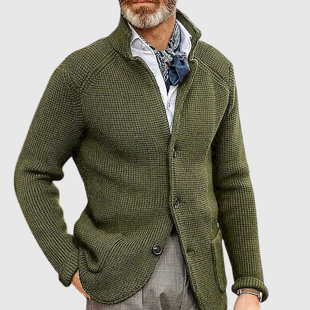 Oscar Tailored Cardigan | Button Front Patch Pockets Cardigan - Image 2