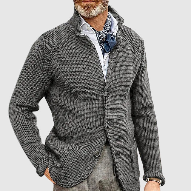 Oscar Tailored Cardigan | Button Front Patch Pockets Cardigan - Image 3