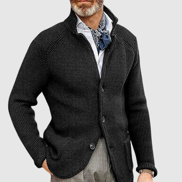 Oscar Tailored Cardigan | Button Front Patch Pockets Cardigan - Image 4