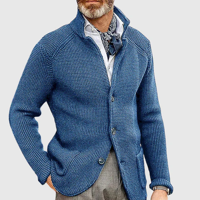 Oscar Tailored Cardigan | Button Front Patch Pockets Cardigan - Image 5