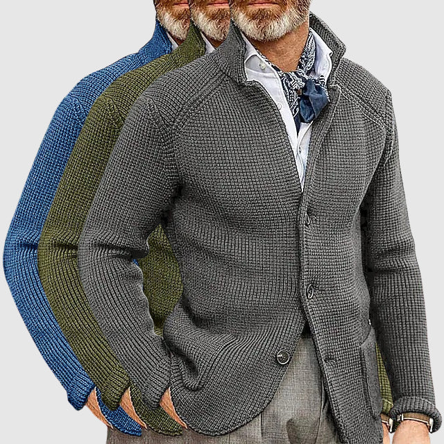 Oscar Tailored Cardigan | Button Front Patch Pockets Cardigan - Image 6