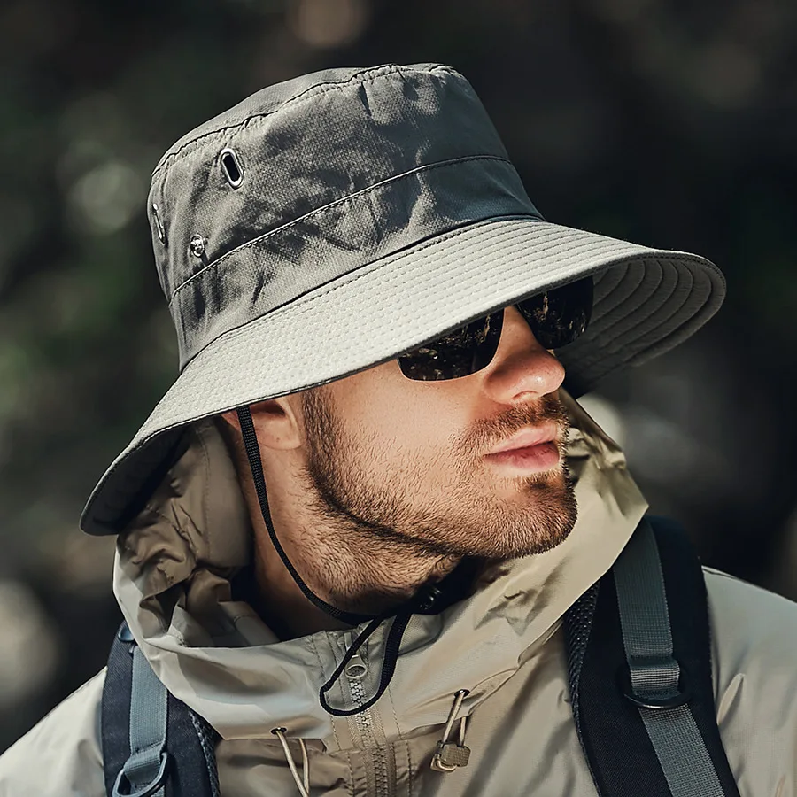 Oscar Wide Brim Bucket Hat | Chin Strap Solid Bucket Hat - Image 3