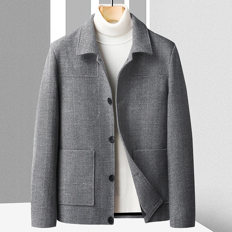 Oscar Regular Fit Jacket | Herringbone Button Front Jacket - Image 2
