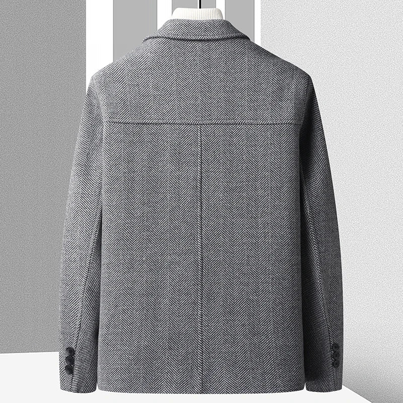 Oscar Regular Fit Jacket | Herringbone Button Front Jacket - Image 3