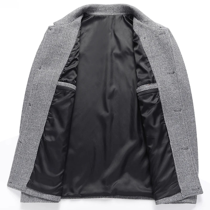 Oscar Regular Fit Jacket | Herringbone Button Front Jacket - Image 4