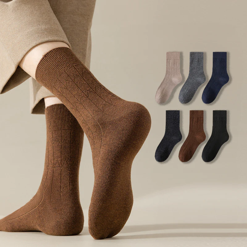 Oscar Wool-Blend Ribbed Crew Socks | Solid Crew Length Socks - Image 11