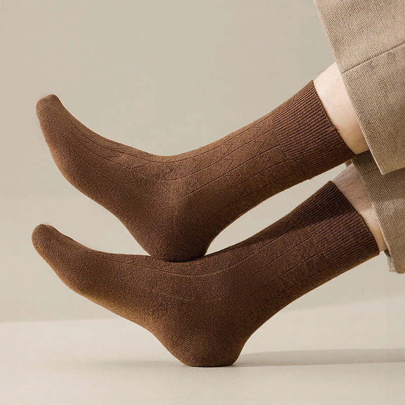 Oscar Wool-Blend Ribbed Crew Socks | Solid Crew Length Socks - Image 3