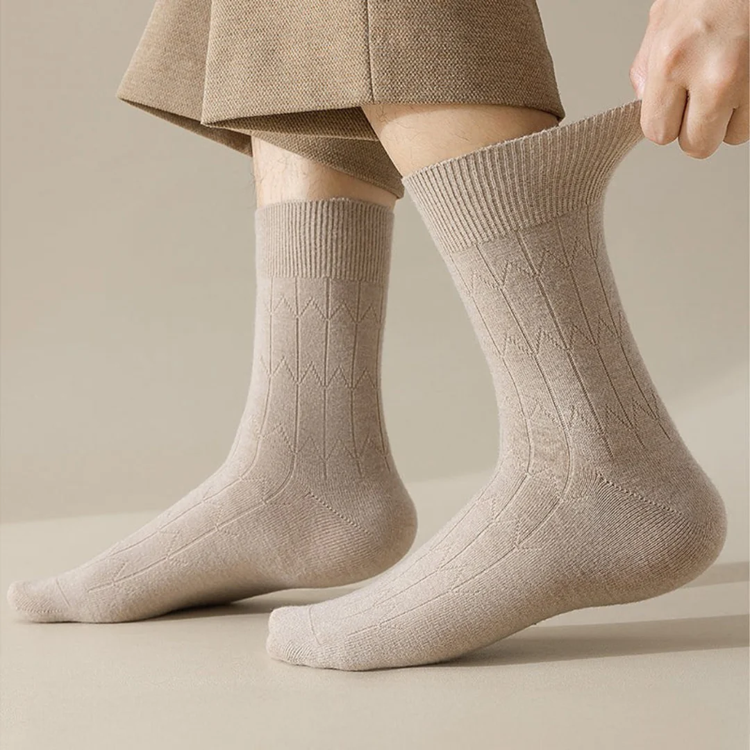 Oscar Wool-Blend Ribbed Crew Socks | Solid Crew Length Socks - Image 5