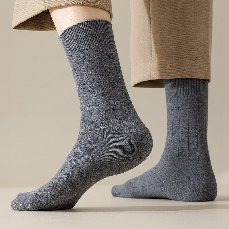 Oscar Wool-Blend Ribbed Crew Socks | Solid Crew Length Socks - Image 6